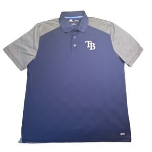 Tampa Bay Rays TX3 Cool Polo Shirt 2XL Blue Gray Embroidered MLB EUC